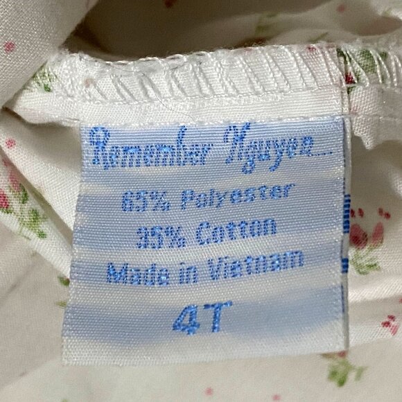 Remember Nguyen Toddler Girl Ditzy Floral Dress 4T White Spring Easter Nostalgia - Picture 5 of 6